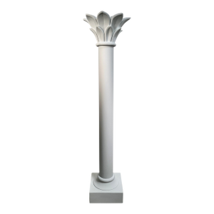 Column-Form Torchiere Floor Lamp W/ Palm Cornice, Usa C 1980s