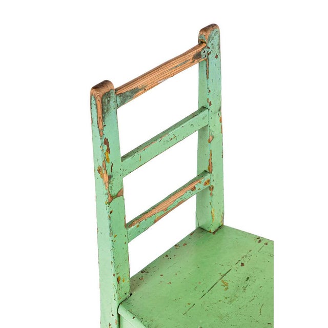 Swedish Green Wood Chair For Sale - Image 6 of 11