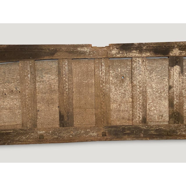 Andrianna Shamaris Ancient Hand Carved Wooden Panel For Sale - Image 9 of 18