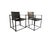 Striking pair of cube chairs in the style of Radboud van Beekum. Minimalist black metal cube frame with black PU leather...