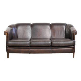 Three-Seater Sofa in Sheepskin Leather For Sale