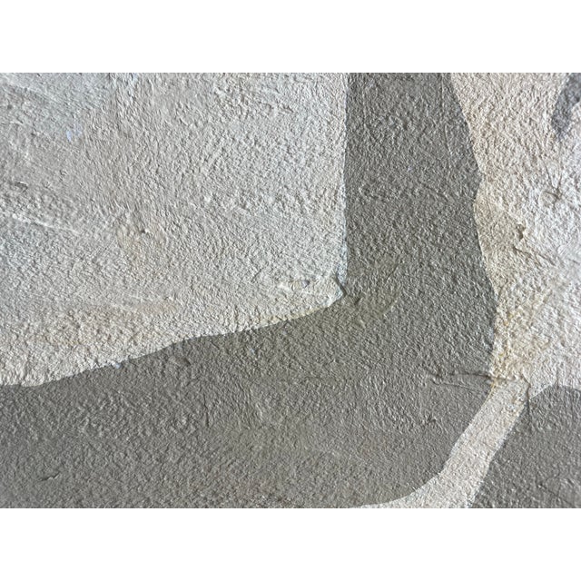Taupe Contemporary Abstract Botanical Paintings on Canvas by r.k. Red - Set of Three For Sale - Image 8 of 8