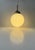 Scandinavian Art Deco Globe Pendant Lamp in Brass and White Opaline Glass, 1940s For Sale - Image 3 of 8
