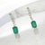 Natural Emerald Diamond Dangle Earrings 14k W Gold 3 TCW Certified For Sale - Image 4 of 10