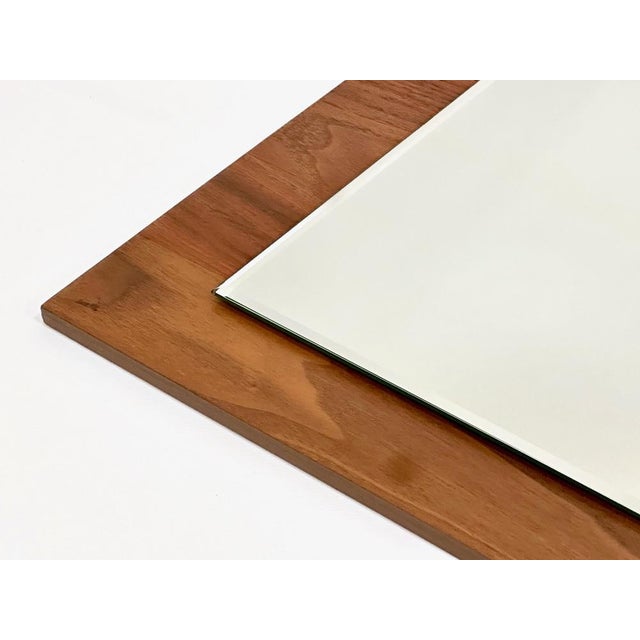 Mid-Century Wall Mirror in Teak, 1970s For Sale - Image 6 of 9