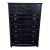 Hand Made Black 11-Drawer Chest With Distressed Finish and Jewelry Organizer For Sale