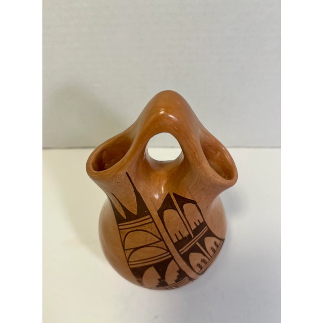 Vintage Hopi Pottery by Kathleen Collateta Polychrome Wedding Vase For Sale - Image 4 of 7