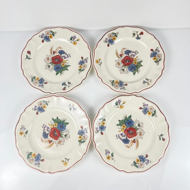 Antique Agreste Dinner Plates from Sarreguemines, 1890s, Set of 4 For Sale - Image 4 of 12