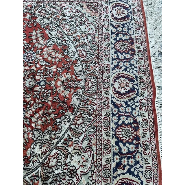 Blue Vintage Silk Rug, 1990s For Sale - Image 8 of 18