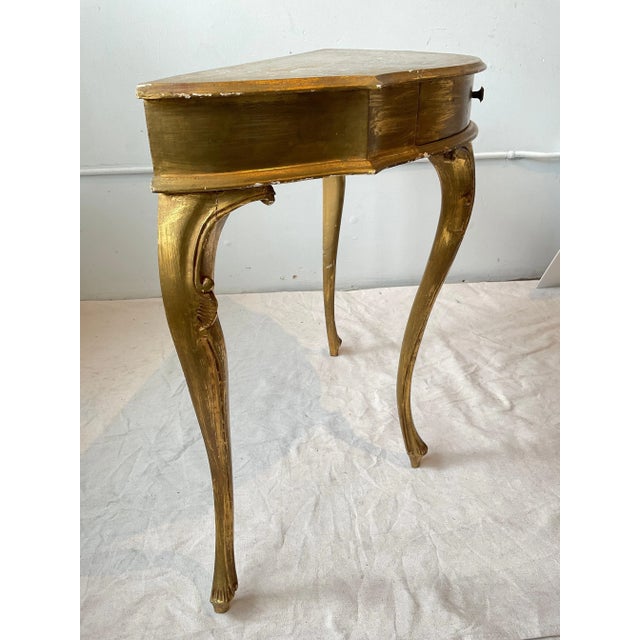 1960s Italian Gilt Wood Console For Sale - Image 9 of 11