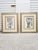 Pair of large custom framed Corinthian architectural colorized prints with gilded silver and gold frames.