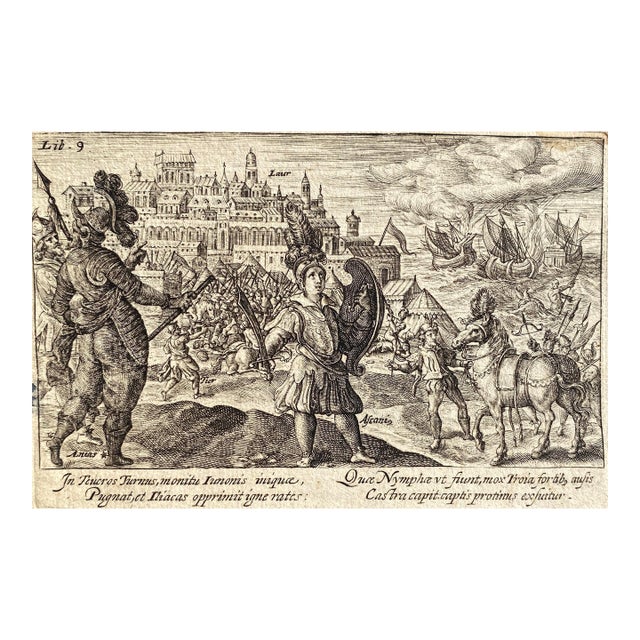 1612 Crispijn Van De Passe the Younger Engraving of "The Aeneid" by Virgil For Sale