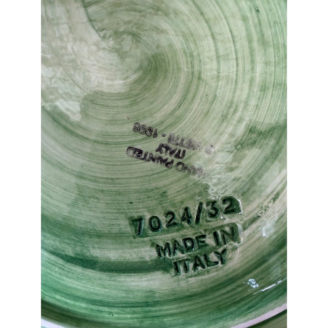 Vetri Italian Vietri Foglia Fresca Leaf Majolica Charger Plates — Set of 3 For Sale - Image 4 of 12