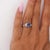 Vintage 0.97 Carat Oval Blue Sapphire & Diamond Filigree in Platinum Floral Ring, Size 5.75 For Sale - Image 10 of 10