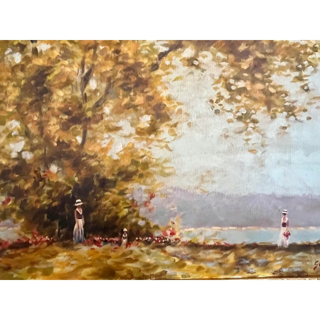 Original Vintage American Impressionist Landscape "Along the Hudson" by Andre Gisson For Sale - Image 4 of 9