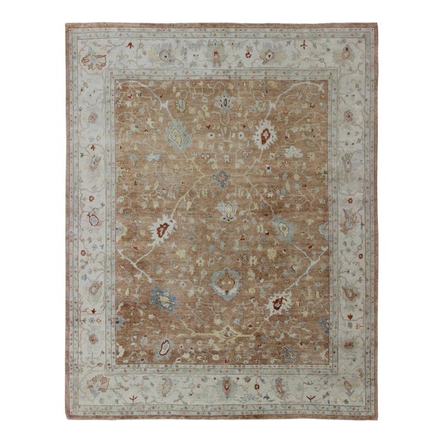 Large Oushak Rug by Keivan Woven Arts 11'11 X 14'10 For Sale