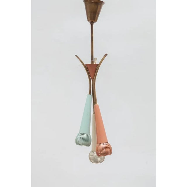 Tricolor Sputnik Cluster Pendant, 1950s For Sale - Image 3 of 9