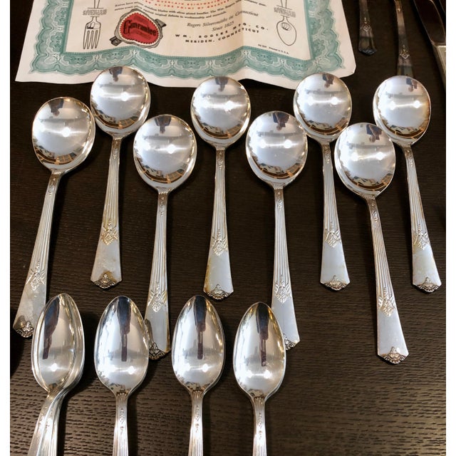 Vintage 1930 S Art Deco Wm Rogers Sectional Guild Aka Cadence Silver Plate Flatware With Chest 52 Piece Set Chairish