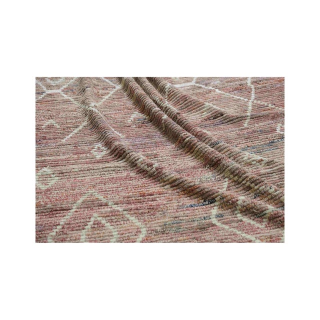 1960s Light Aubergine Modern Wool Rug For Sale - Image 5 of 10