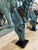 Powerful and poetic, this sculptural bronze horse head presents a dynamic study in movement and form. The head gracefully...