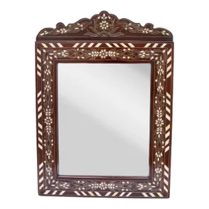 Vintage Moorish-Patterned Damascene-Inlaid Mother-Of-Pearl Mirror