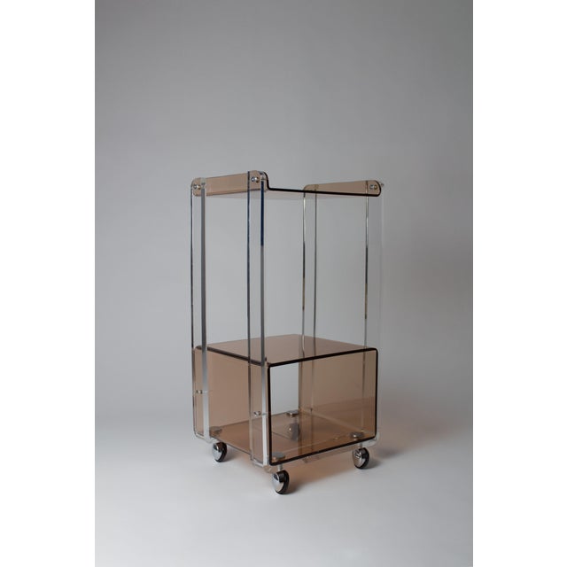 Vintage Acrylic Glass Trolley, 1970s For Sale - Image 4 of 9