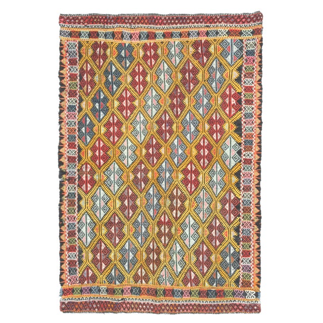 Vintage Turkish Oushak Handmade Wool & Cotton Red Area Rug For Sale - Image 12 of 12