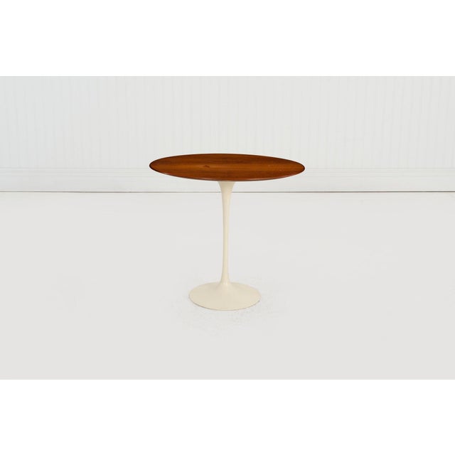 Saarinen Elliptical Tulip Side Table, 1960c – Oiled Walnut Tops & Cast-Iron Base. An exceptionally rare early production...