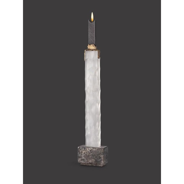 Faceted Skyline Black Candleholder by Aina Kari One Of A Kind. Dimensions: D 13 x H 50 cm. Materials: Murano glass.