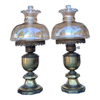 1900 Victorian Banquet Lamps. Matching - a Pair For Sale