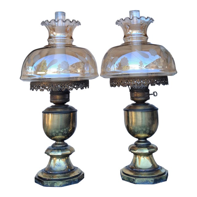 1900 Victorian Banquet Lamps. Matching - a Pair For Sale