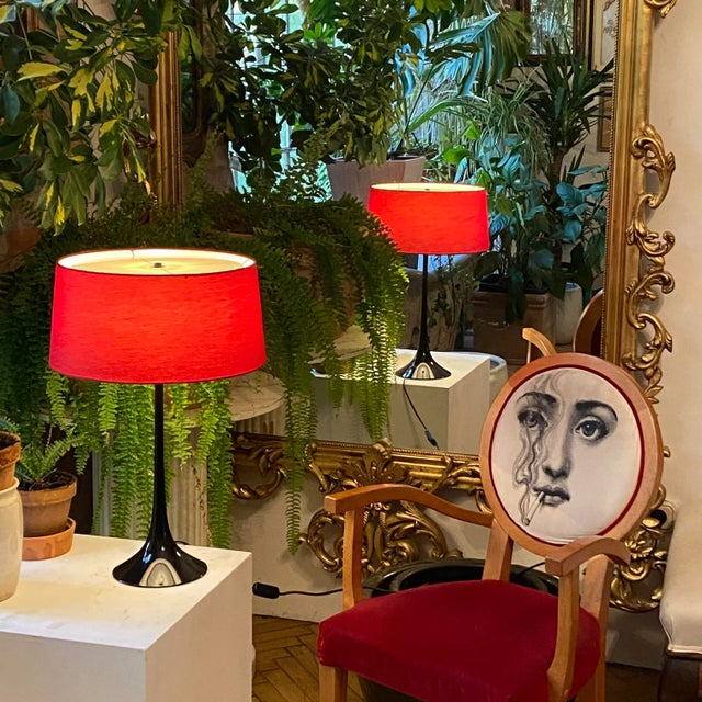 The lamp was produced in limited edition exclusively for a 5 star Hotel in Germany. Beautiful sleek form reminiscent of...