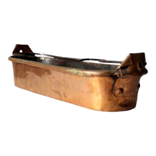 Antique Copper Fish Kettle or Poissoniere For Sale