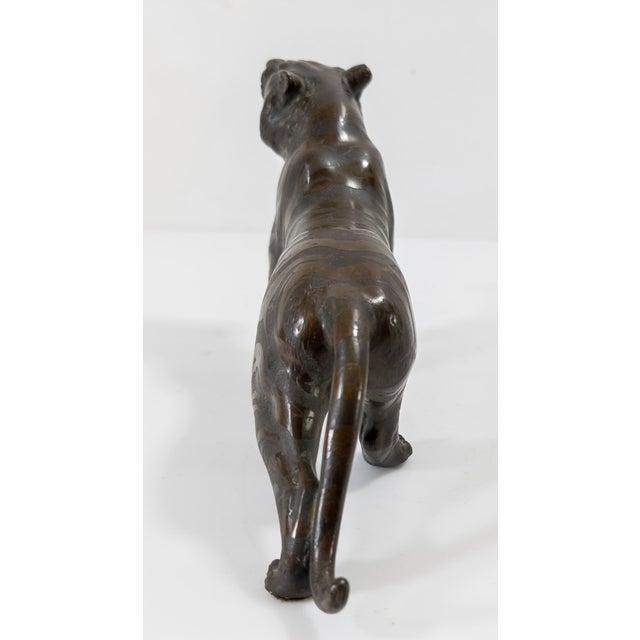 19th or 20th Century Japanese Meiji Bronze Okimono Figure of a Tiger, Signed For Sale - Image 4 of 12