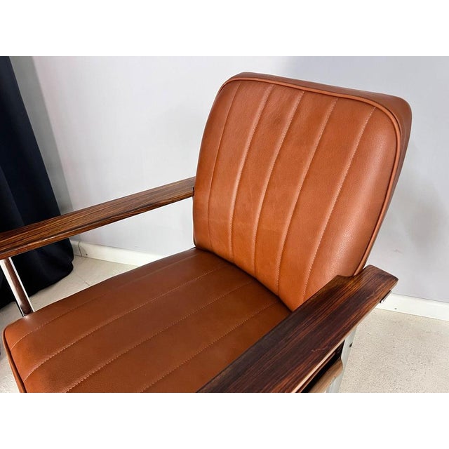 Armchair in Brown Real Leather & Rosewood by Sven Ivar Dysthe for Dokka For Sale - Image 9 of 11
