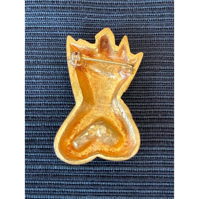 Gold Gilt Bronze Brooch Chateau en Espagne by Line Vautrin For Sale - Image 8 of 11