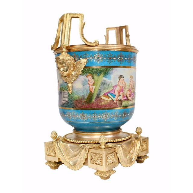 Porcelain Cachepots from Sevres, Set of 2 For Sale - Image 4 of 5