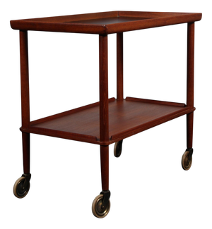 Bar Cart in Teak and Brass from Søborg Møbler, 1960s