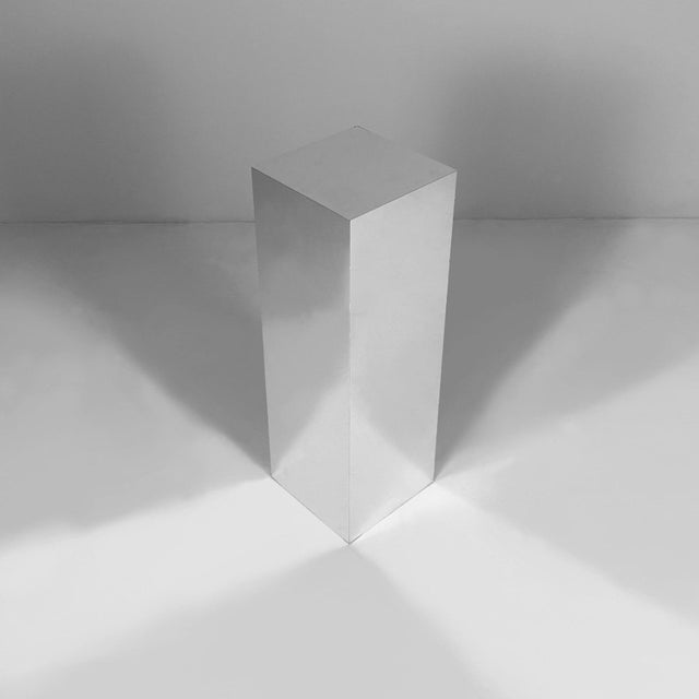 Italian Modern Square Based Mirrored Pedestal, 1980s For Sale - Image 6 of 13
