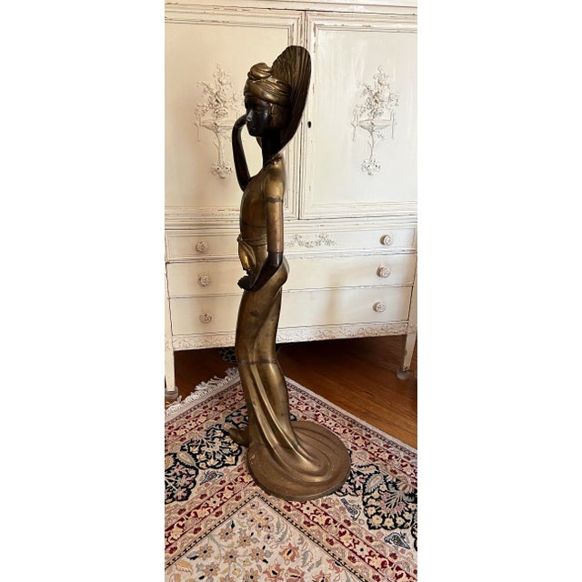 Early 20th Century Early 20th Century French Bronze Model Statue, Art Deco Woman Signed/ Marked Rivoire For Sale - Image 5 of 8