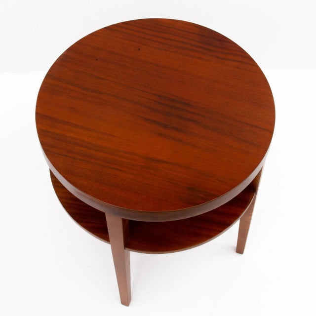 Wood T. H. Robsjohn-Gibbings Widdicomb Round Lamp Table Mid Century Mahogany For Sale - Image 7 of 12