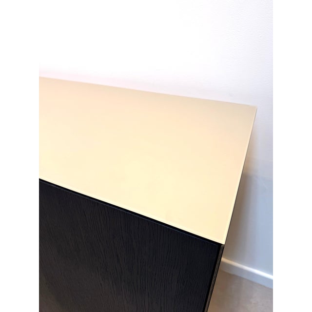 Wooden Sideboard with Glass Top For Sale - Image 4 of 6