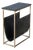 Edie 17.5 in. W Rectangular Marble and Leather Narrow Magazine Side Table, Green Marble For Sale