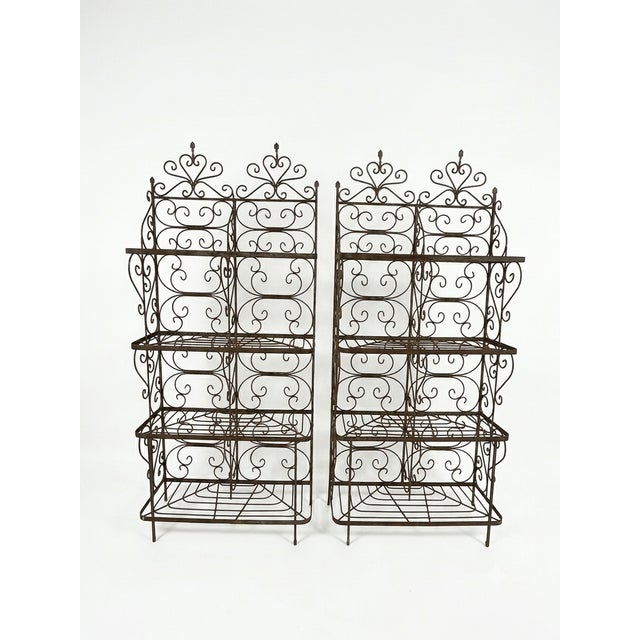 Metal Vintage French Country Wrought Iron Etagere For Sale - Image 7 of 9