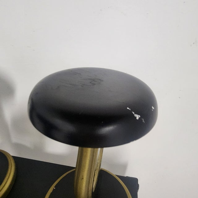 Black Hollywood Regency Black & Gold Wooden Hat Stands With Monogram “R” - Set of 3 For Sale - Image 8 of 12