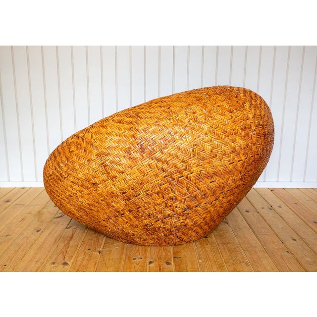 French Mushroom Lounge Chair in Rattan, 1970s For Sale - Image 12 of 18