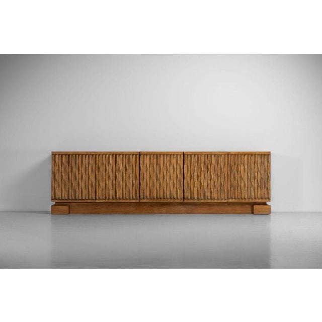 Le Corbusier Niagara Sideboard in Oak by Maison Aurora, Belgium, 1975 For Sale - Image 4 of 18