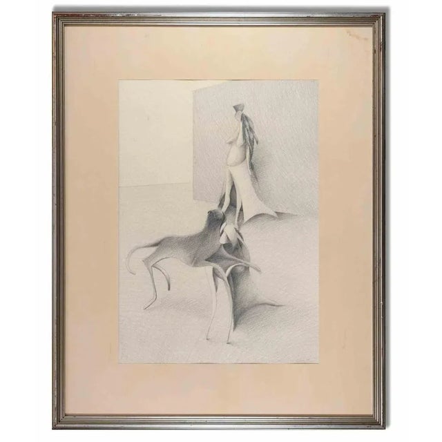 Albert Debois, Untitled, Surrealist Scene, Drawing, 1973 For Sale - Image 3 of 3