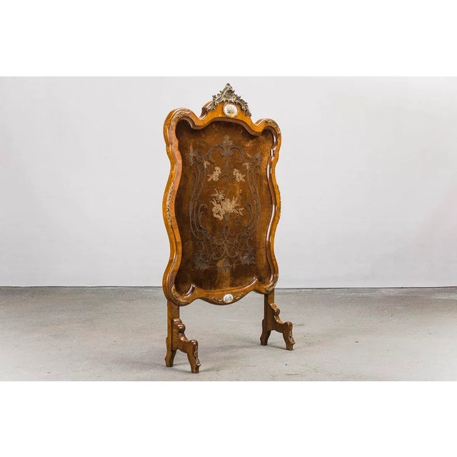 Brown Antique Baroque Style German Fireplace Screen, 1890s For Sale - Image 8 of 9