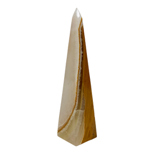 Ivory and Brown Onyx Obelisk